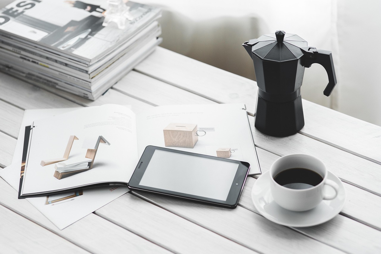 Technology, tablet, coffee cup — Seamless Transition to Windows 11 with a Pro Key